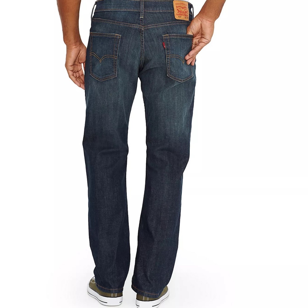 Levi's 514 straight fit dark wash blue denim jeans 36 x 31 VGUC